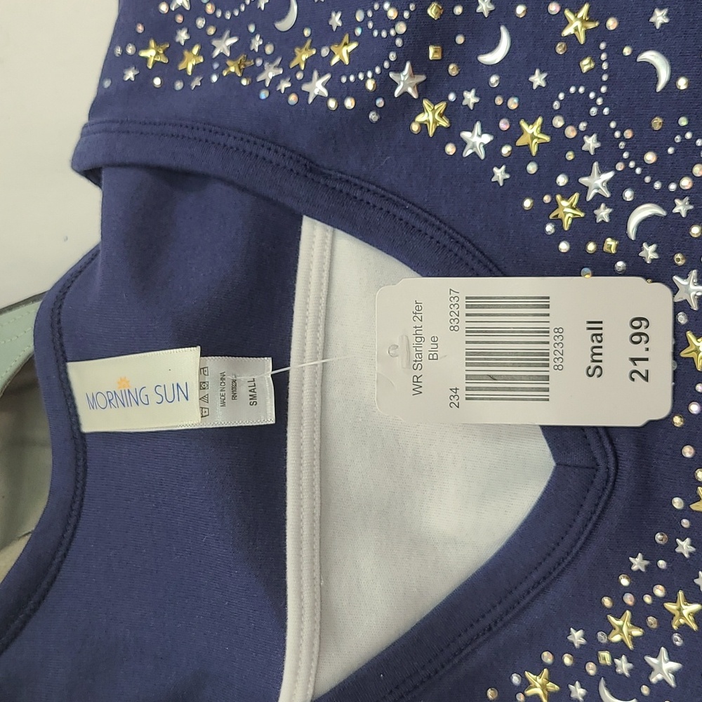 Morning Sun Jersey with tank inset Sun and Moon Bling Celestial Casual Comfy... - Picture 7 of 8